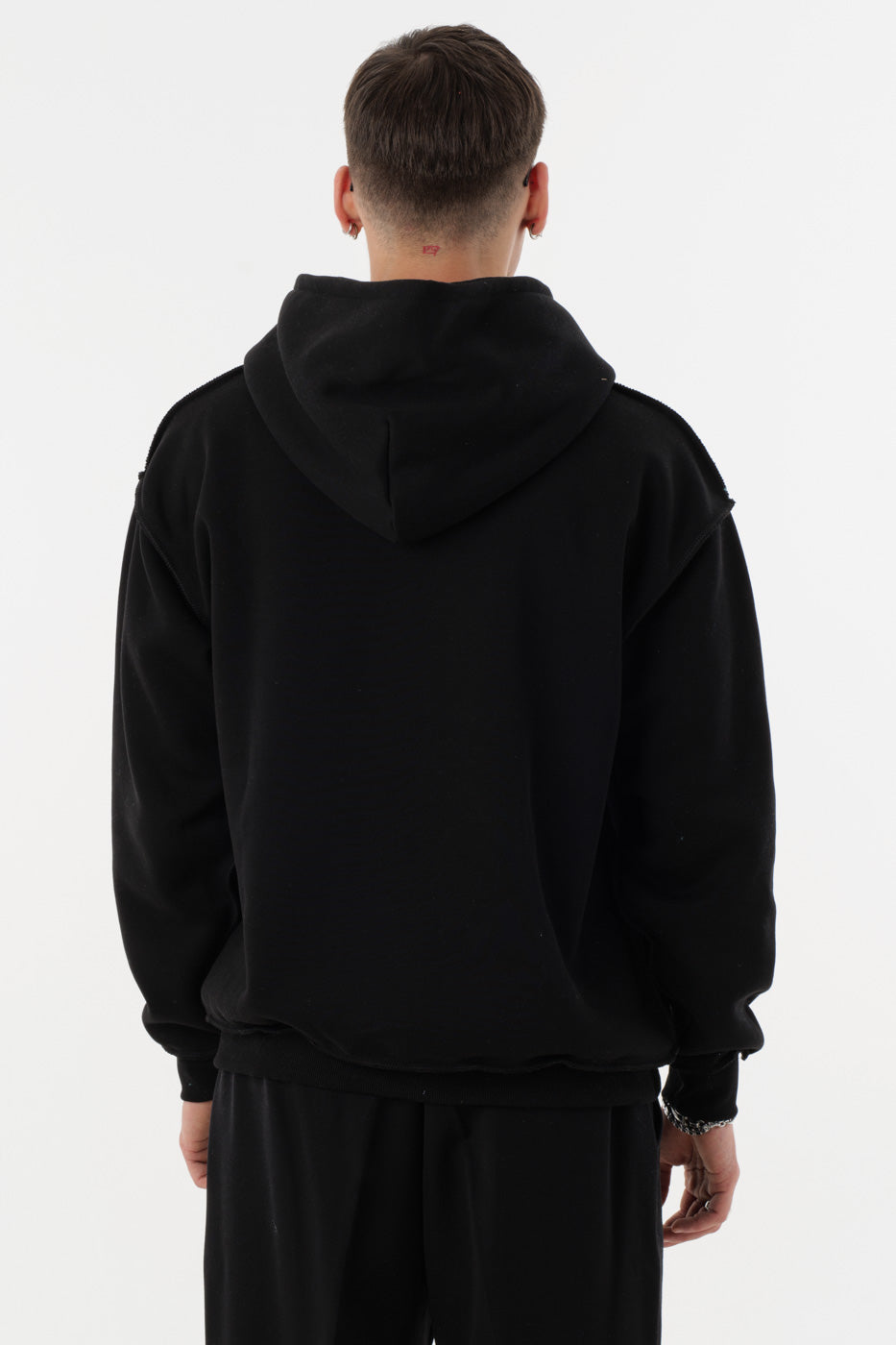 Felpa con cappuccio da uomo Nero S